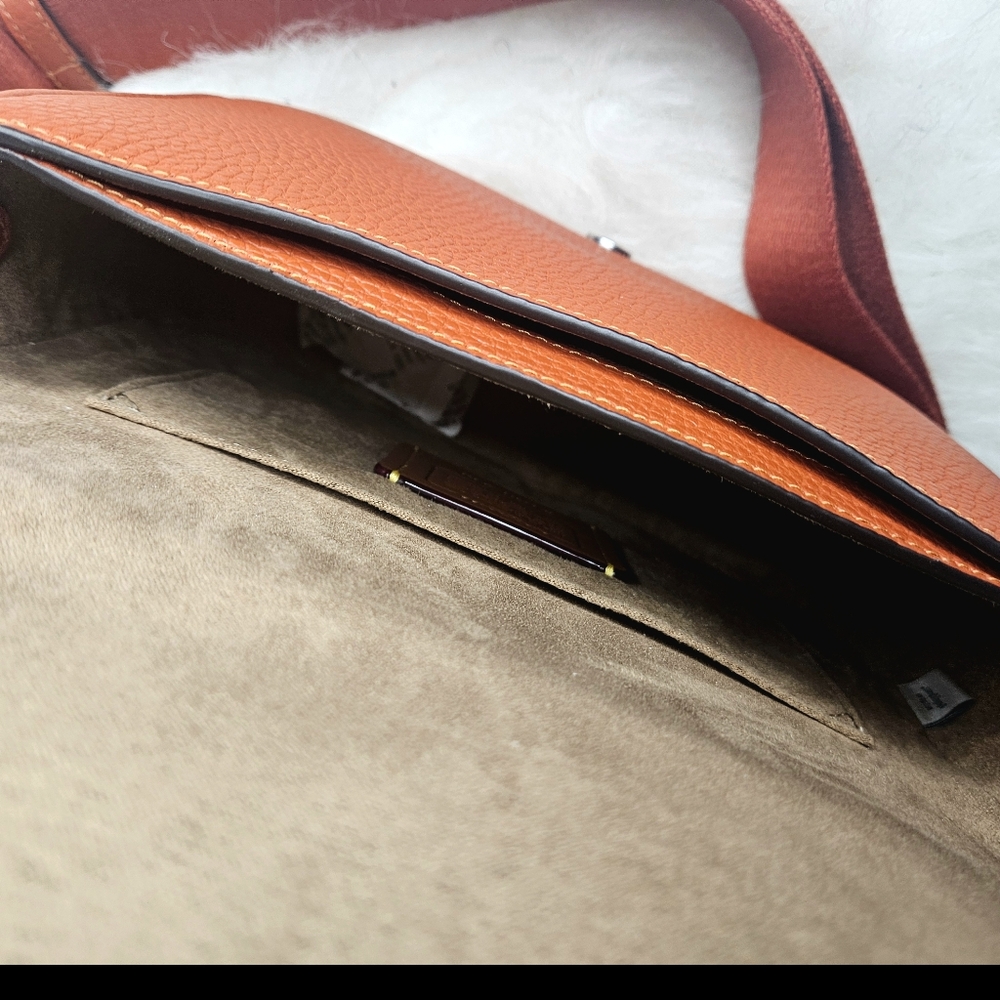 Coach Amelia Orange Saddle Bag with Silver Hardware NWT - Picture 7 of 10